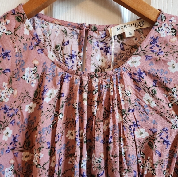 Midi Dusy Rose Dress with multi colored flowers 💐 - Picture 4 of 8